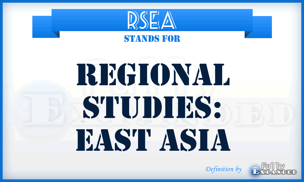 RSEA - Regional Studies: East Asia