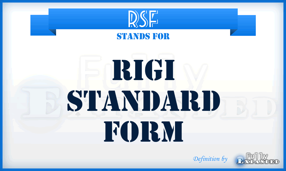 RSF - Rigi Standard Form