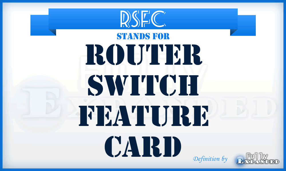 RSFC - Router Switch Feature Card