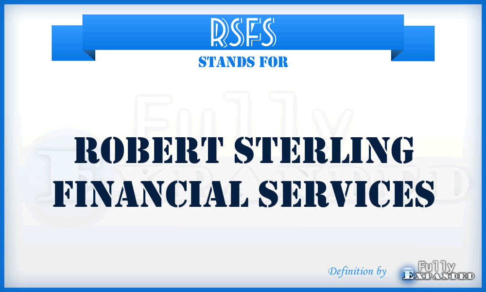 RSFS - Robert Sterling Financial Services