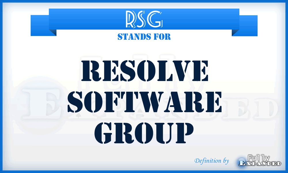 RSG - Resolve Software Group