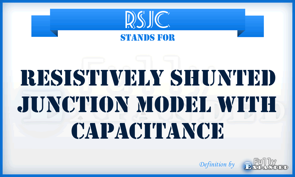 RSJC - resistively shunted junction model with capacitance