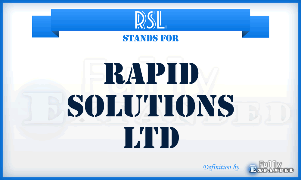 RSL - Rapid Solutions Ltd