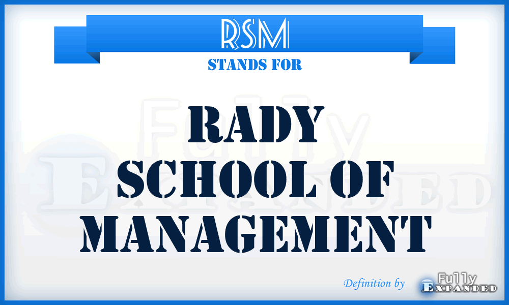 RSM - Rady School of Management