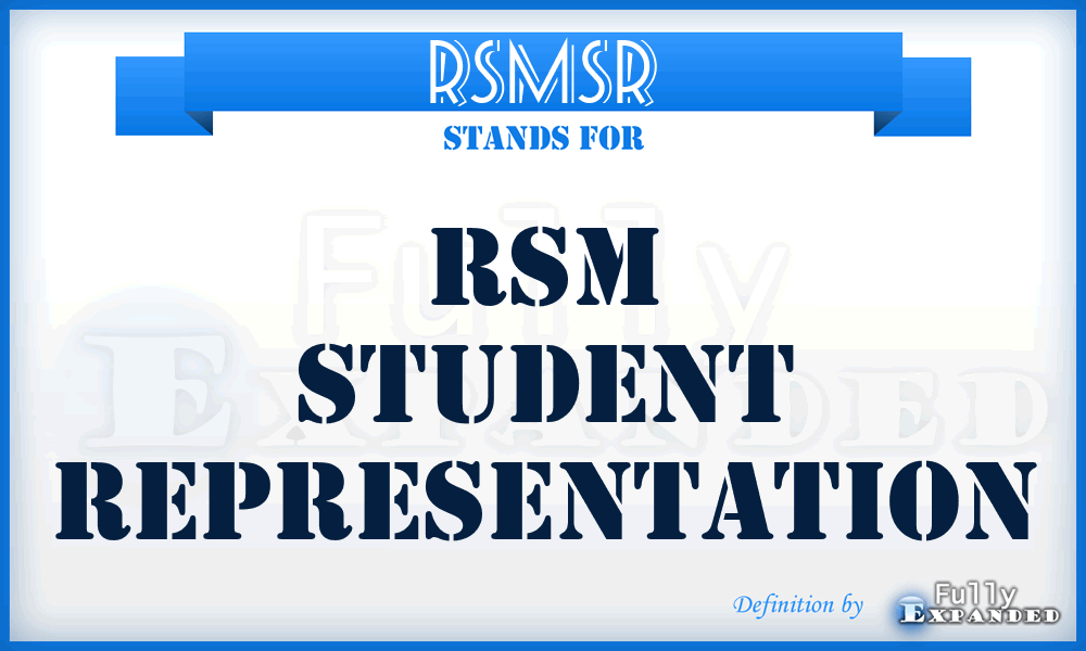 RSMSR - RSM Student Representation