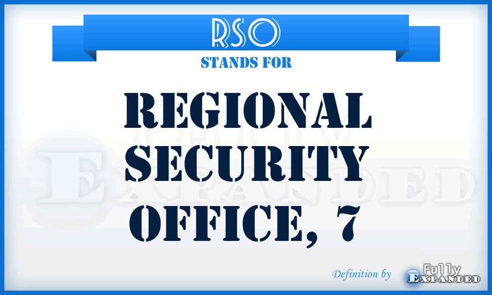 RSO - regional security office, 7