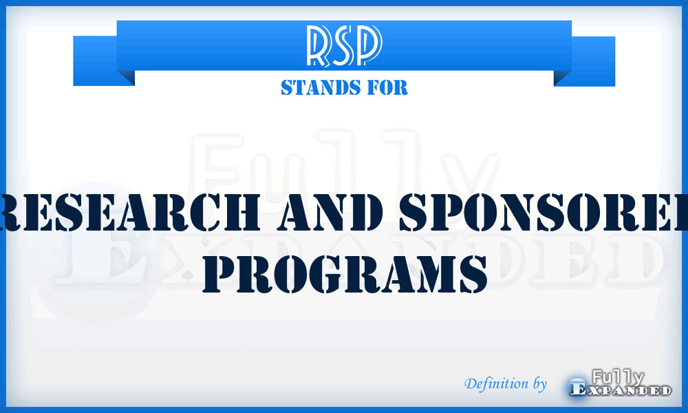 RSP - Research and Sponsored Programs