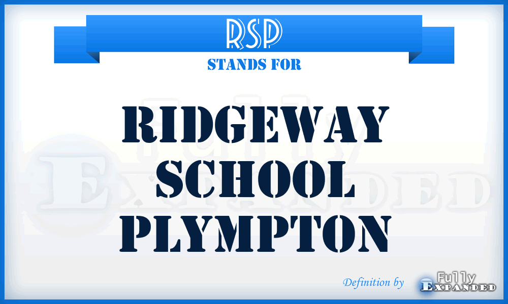 RSP - Ridgeway School Plympton