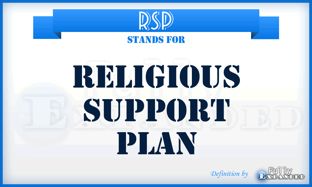 RSP - religious support plan