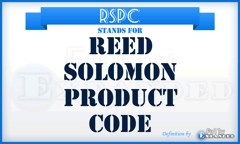 RSPC - Reed Solomon Product Code