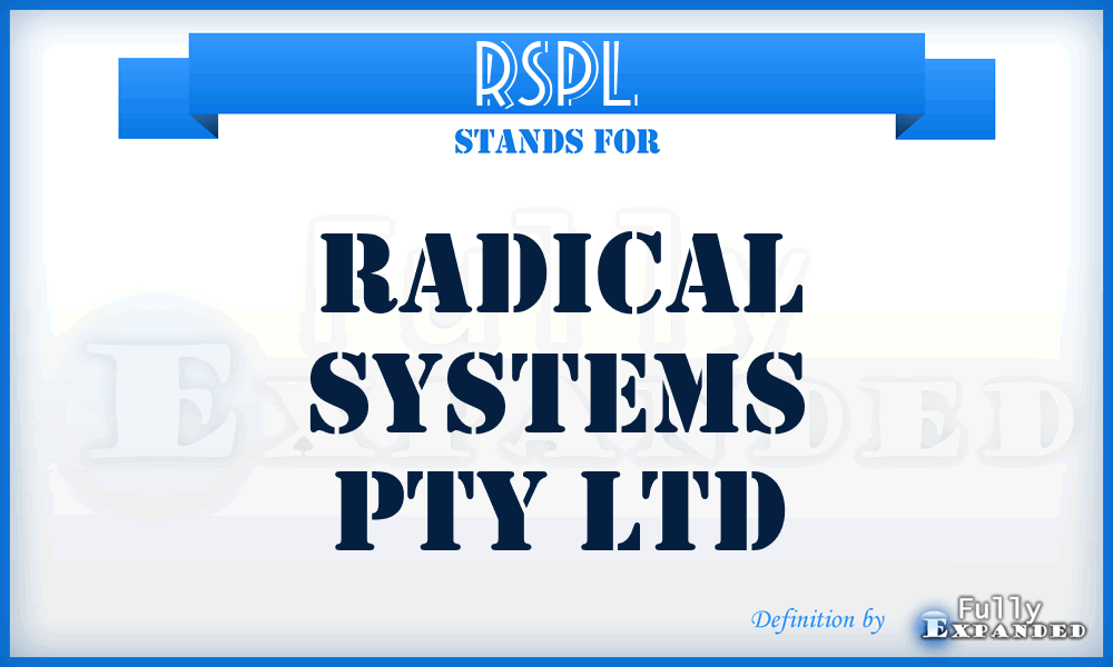RSPL - Radical Systems Pty Ltd