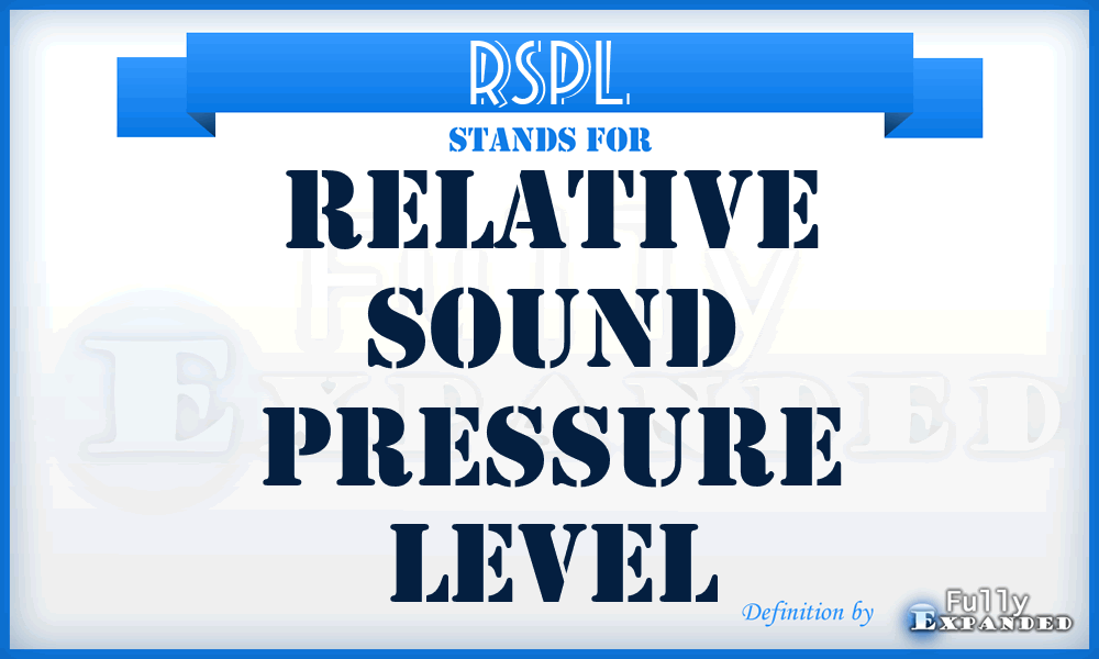 RSPL - Relative Sound Pressure Level