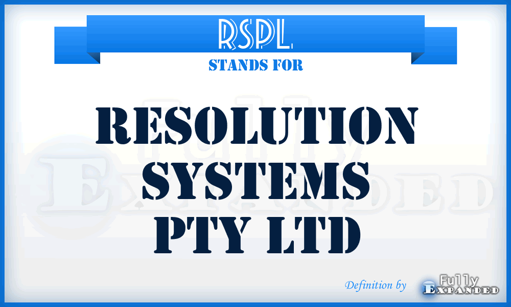 RSPL - Resolution Systems Pty Ltd