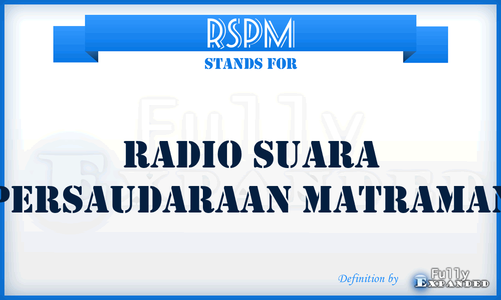 RSPM - Radio Suara Persaudaraan Matraman