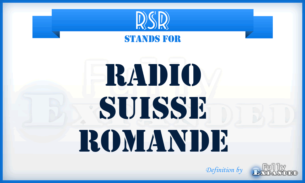 RSR - Radio Suisse Romande
