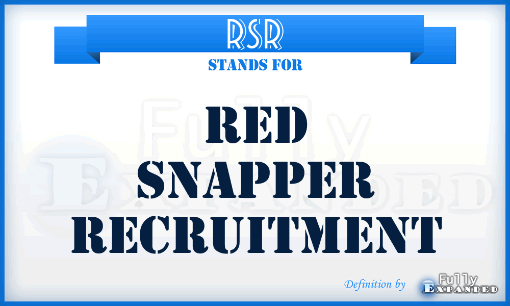 RSR - Red Snapper Recruitment