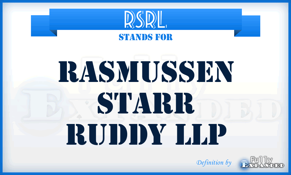 RSRL - Rasmussen Starr Ruddy LLP