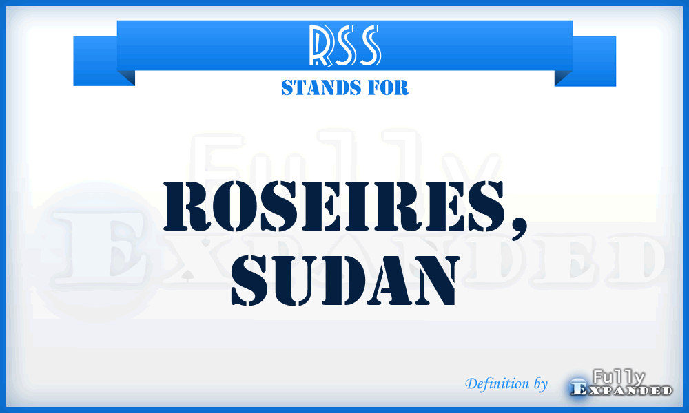 RSS - Roseires, Sudan