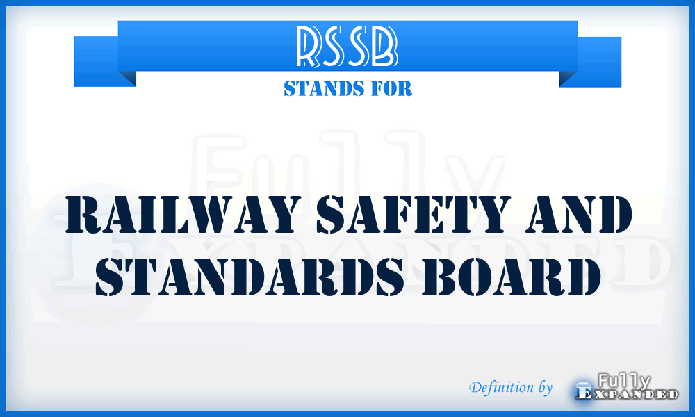 RSSB - Railway Safety and Standards Board