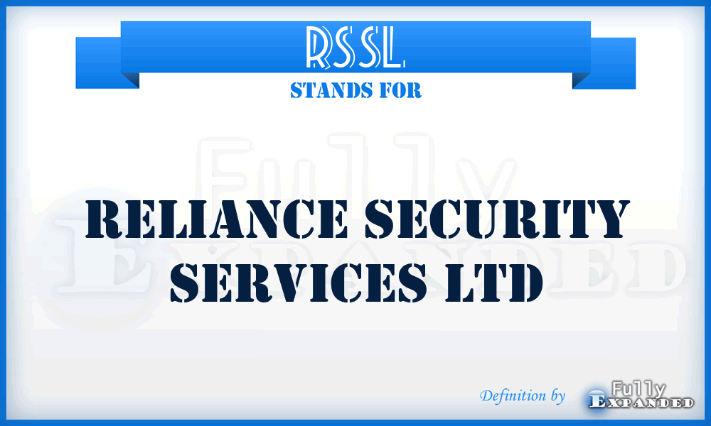 RSSL - Reliance Security Services Ltd