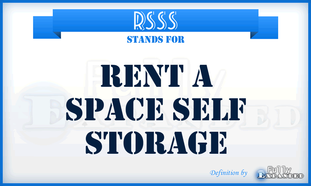 RSSS - Rent a Space Self Storage