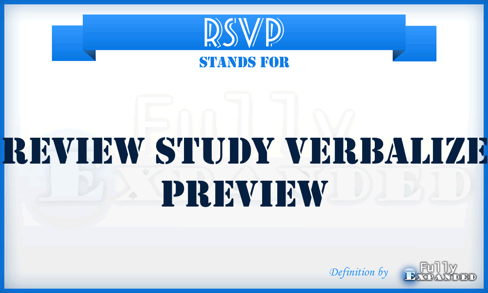 RSVP - Review Study Verbalize Preview