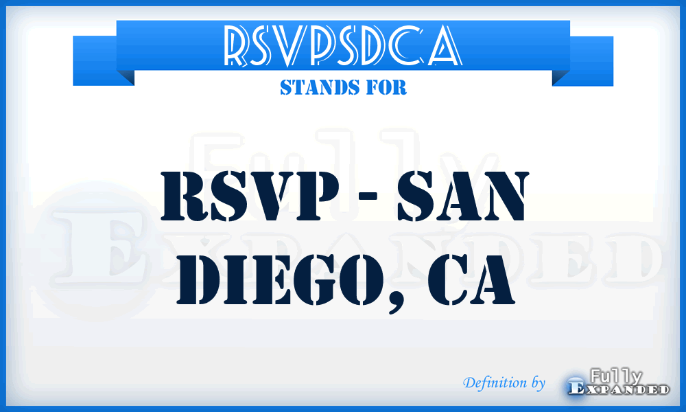 RSVPSDCA - RSVP - San Diego, CA