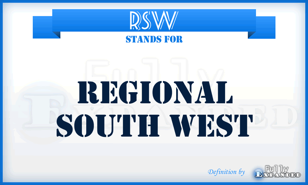 RSW - Regional South West
