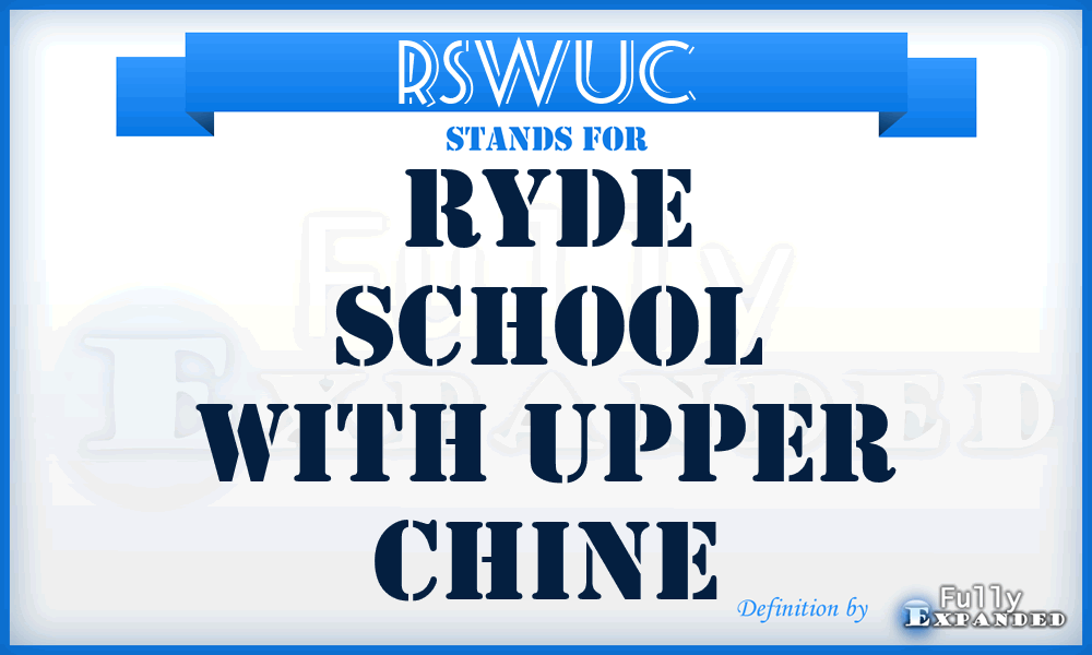 RSWUC - Ryde School With Upper Chine