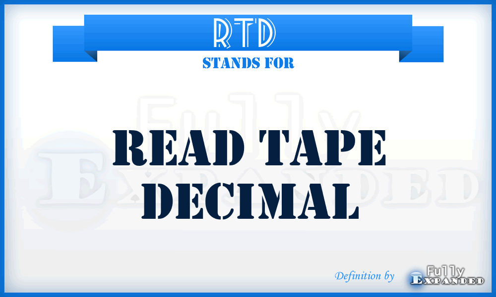 RTD  - read tape decimal