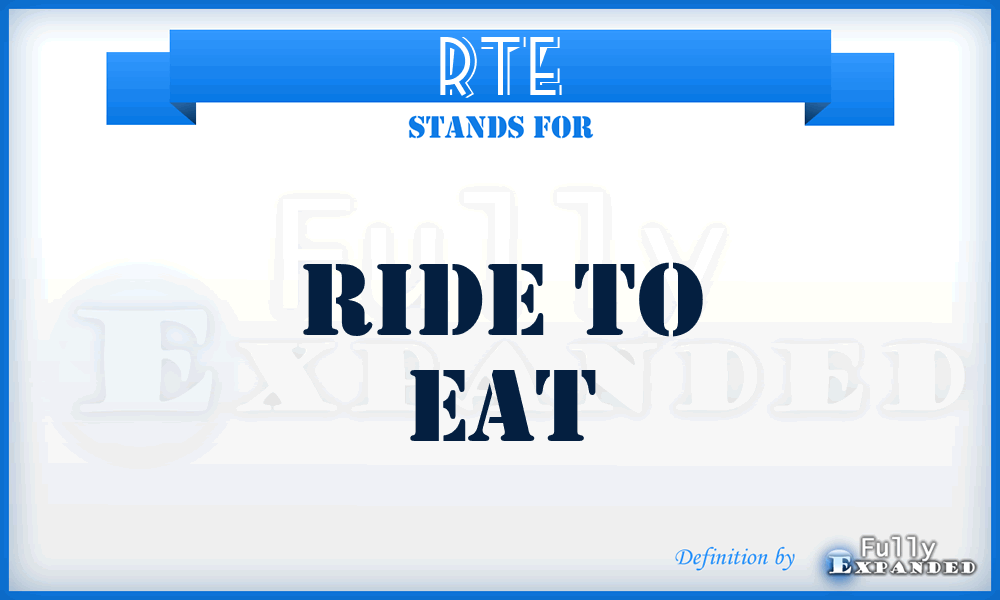 RTE - Ride to Eat