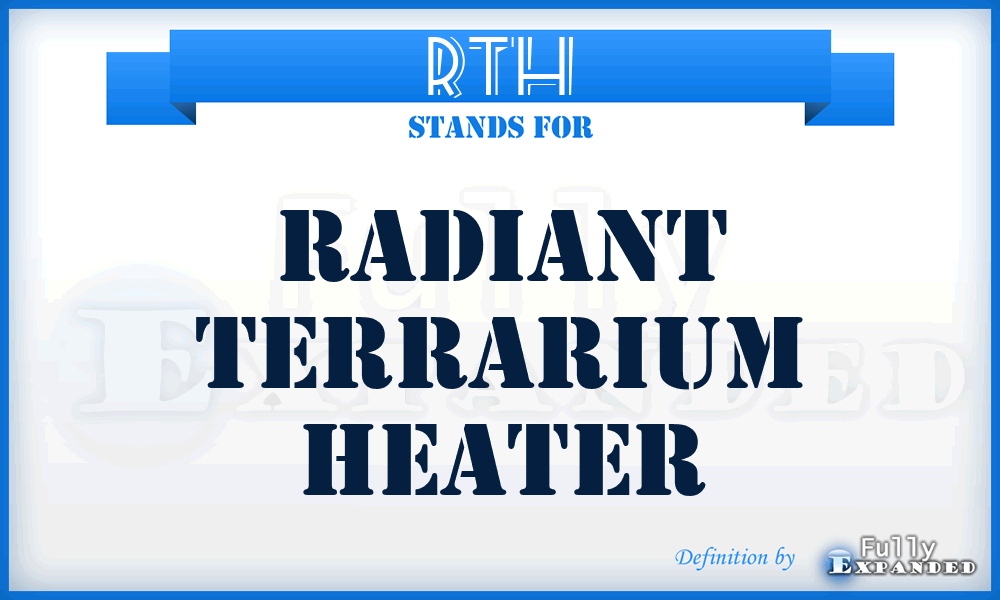 RTH - Radiant Terrarium Heater