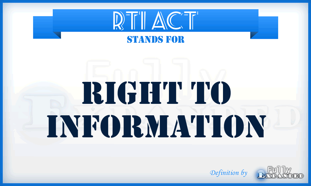 RTI Act - Right To Information