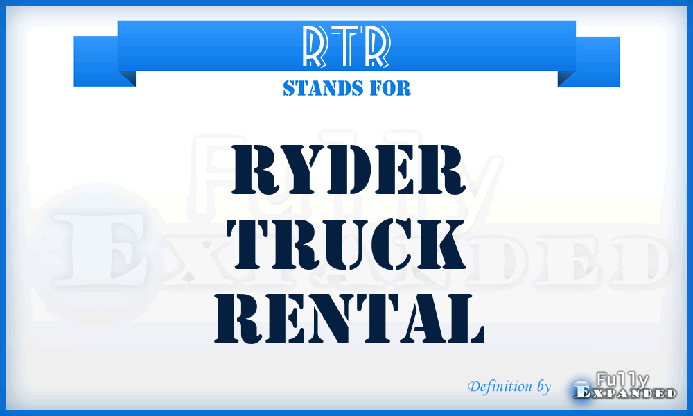 RTR - Ryder Truck Rental