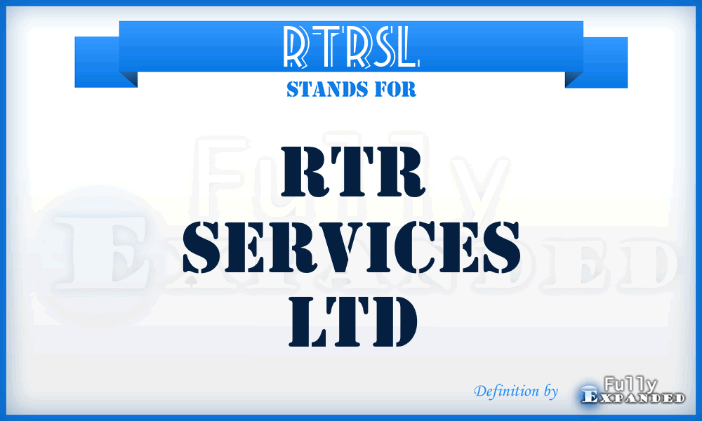 RTRSL - RTR Services Ltd
