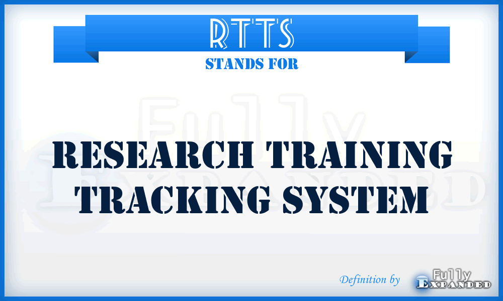 RTTS - Research Training Tracking System