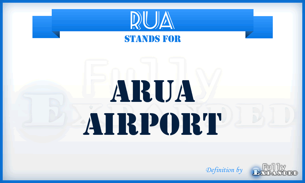RUA - Arua airport