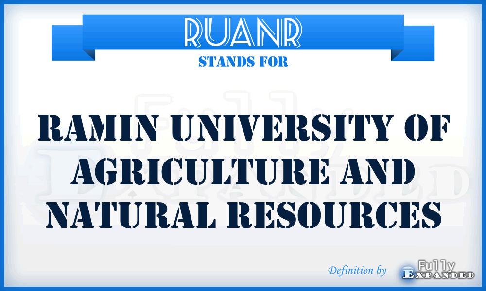 RUANR - Ramin University of Agriculture and Natural Resources