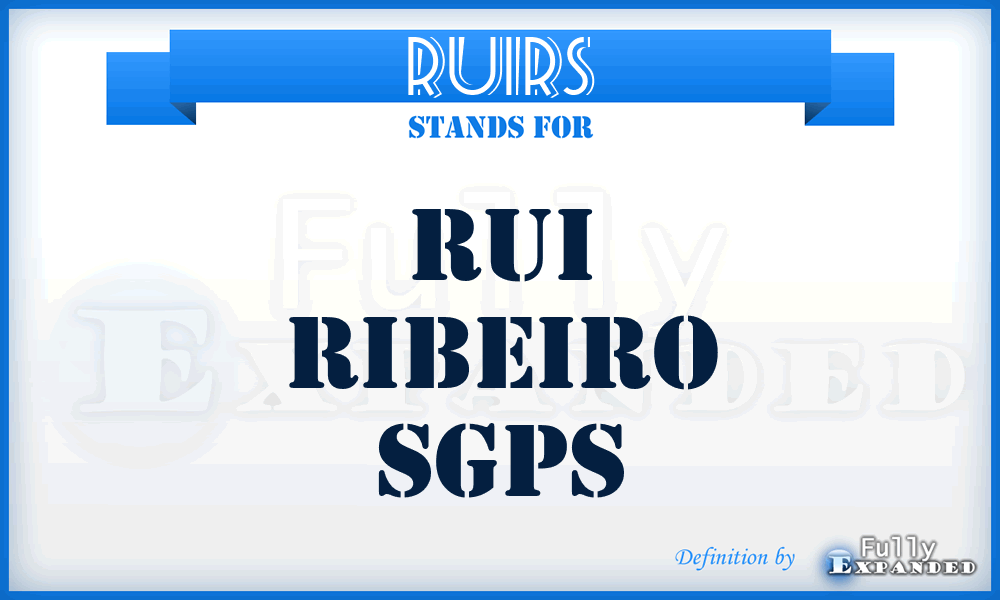 RUIRS - RUI Ribeiro Sgps