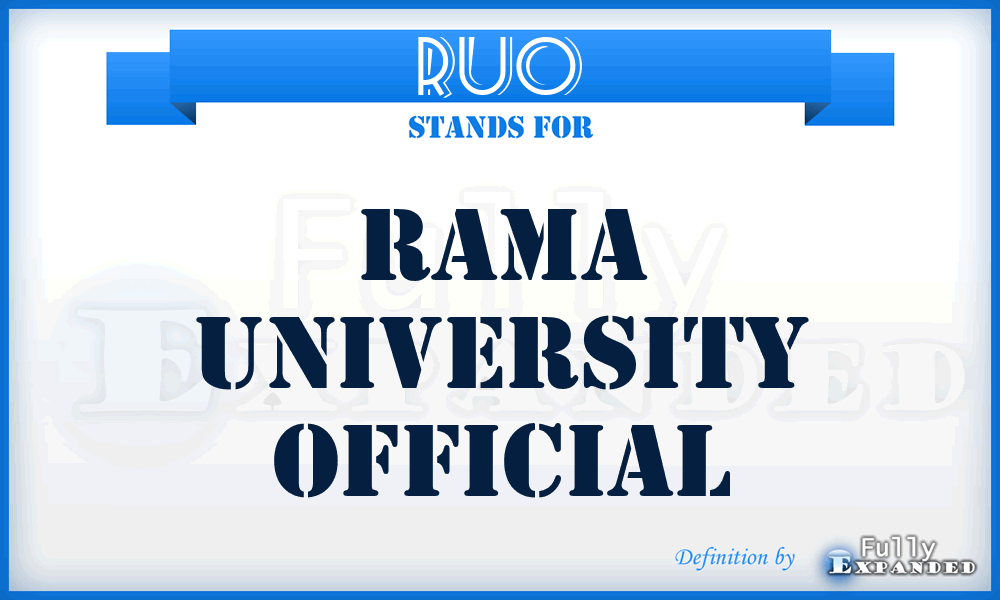 RUO - Rama University Official