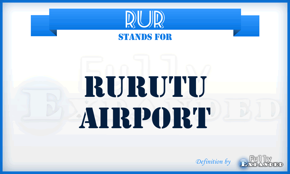 RUR - Rurutu airport