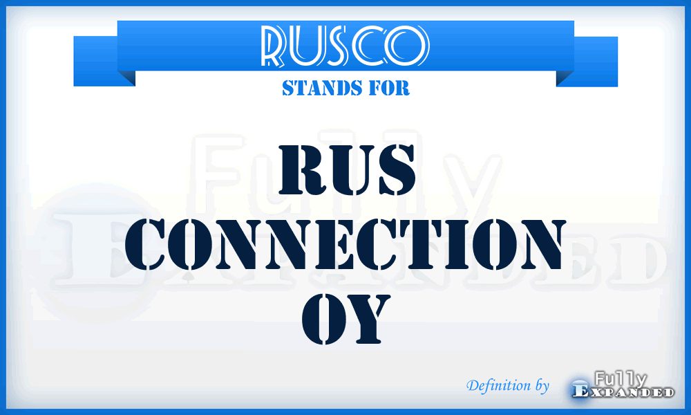 RUSCO - RUS Connection Oy