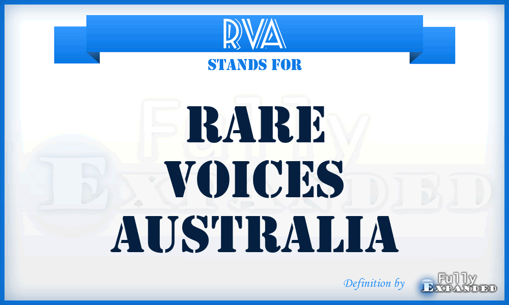 RVA - Rare Voices Australia