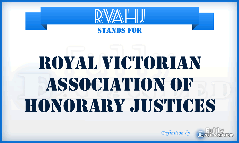 RVAHJ - Royal Victorian Association of Honorary Justices