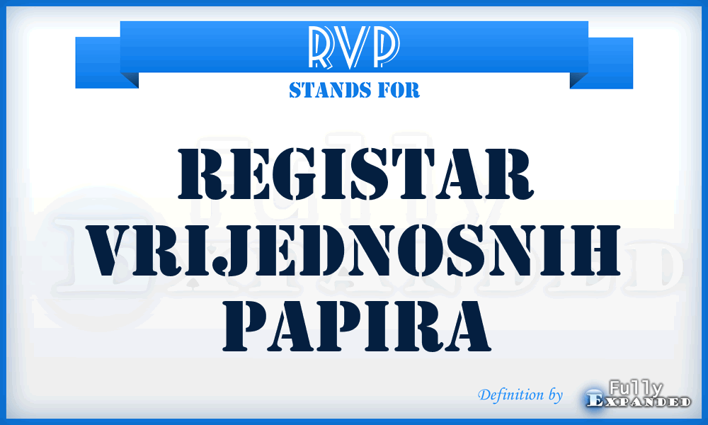 RVP - Registar vrijednosnih papira