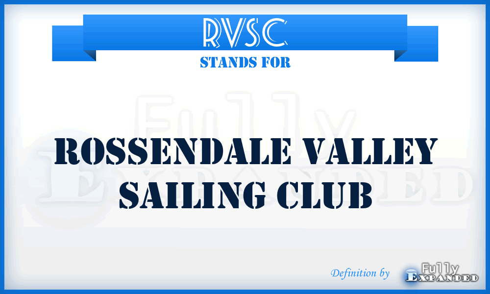 RVSC - Rossendale Valley Sailing Club