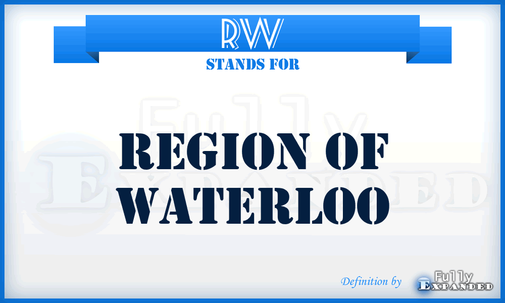 RW - Region of Waterloo