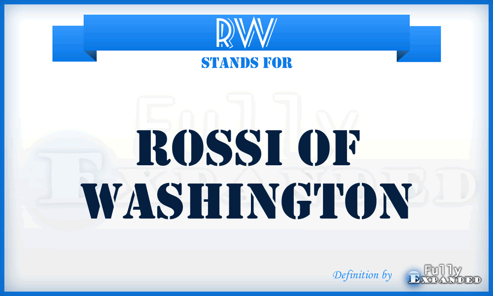 RW - Rossi of Washington