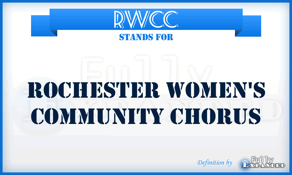 RWCC - Rochester Women's Community Chorus