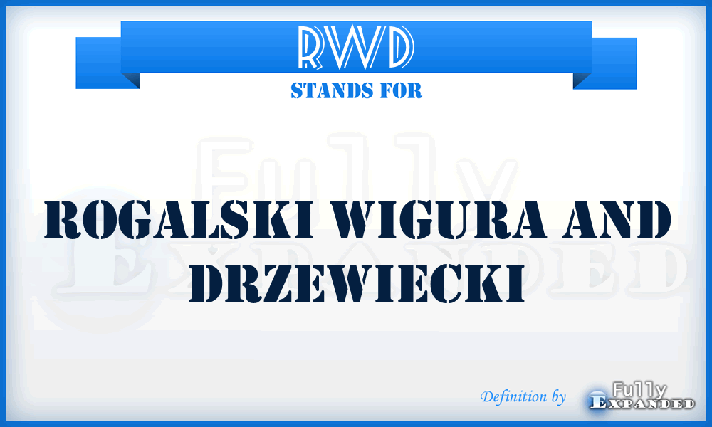 RWD - Rogalski Wigura and Drzewiecki